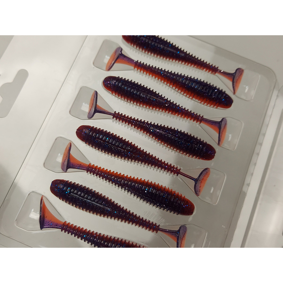 Силікон Keitech Swing Impact FAT 2.8" (8 шт/упак), колір:pal#09 violet fire, Довжина силікону: 2.8" (7.1 см), Колір силікону: PAL#09 Violet Fire, фото , изображение 8