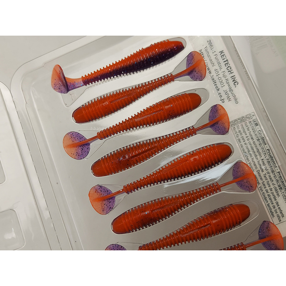 Силікон Keitech Swing Impact FAT 2.8" (8 шт/упак), колір:pal#09 violet fire, Довжина силікону: 2.8" (7.1 см), Колір силікону: PAL#09 Violet Fire, фото , изображение 9