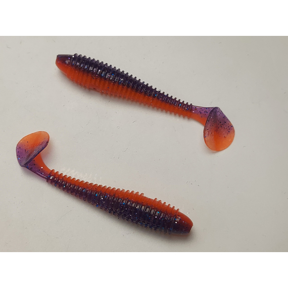 Силікон Keitech Swing Impact FAT 2.8" (8 шт/упак), колір:pal#09 violet fire, Довжина силікону: 2.8" (7.1 см), Колір силікону: PAL#09 Violet Fire, фото , изображение 4