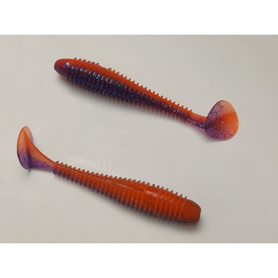 Силікон Keitech Swing Impact FAT 2.8" (8 шт/упак), колір:pal#09 violet fire, Довжина силікону: 2.8" (7.1 см), Колір силікону: PAL#09 Violet Fire, фото , изображение 5