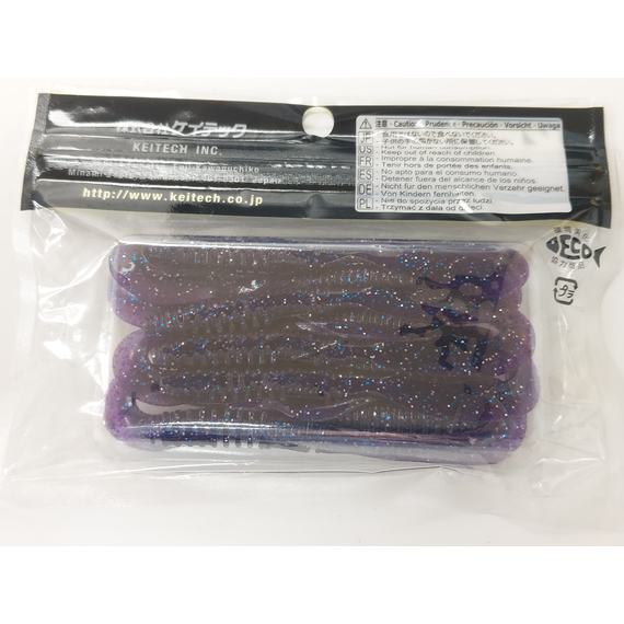 Силикон Keitech Mad Wag Slim 4.5" (9 шт/упак), цвет: ea#04 violet, Длина силикона: 4.5" (11.4 см), Расцветка силикона: EA#04 Violet, фото , изображение 7