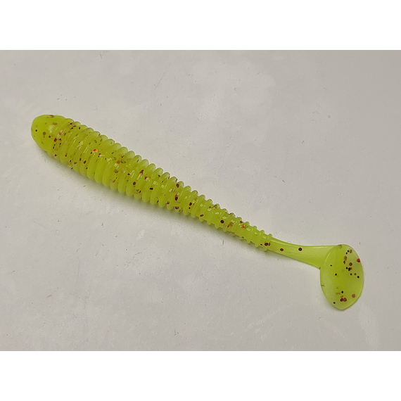 Силікон Keitech Swing Impact 3" (10 шт/упак), колір:pal#01 chartreuseredflake, Довжина силікону: 3" (7.6 см), Колір силікону: PAL#01 Chartreuse Red Flake, фото , изображение 2