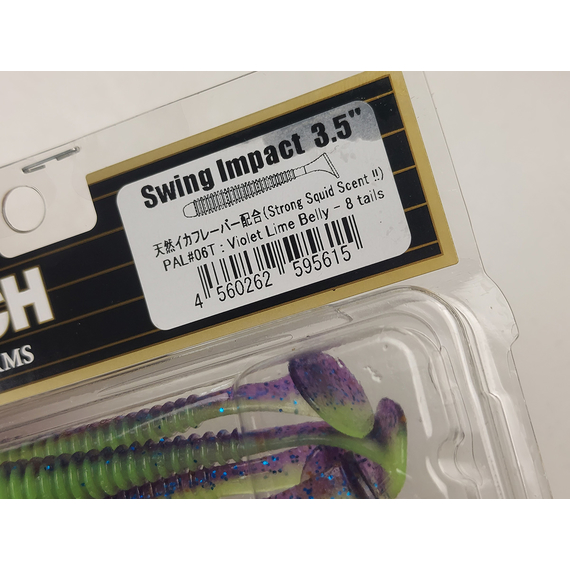 Силікон Keitech Swing Impact 3.5" (8 шт/упак), колір:pal#06 violet lime berry, Довжина силікону: 3.5" (8.9 см), Колір силікону: PAL#06 Violet Lime Berry, фото , изображение 6