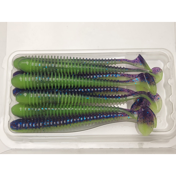Силікон Keitech Swing Impact 3.5" (8 шт/упак), колір:pal#06 violet lime berry, Довжина силікону: 3.5" (8.9 см), Колір силікону: PAL#06 Violet Lime Berry, фото , изображение 5