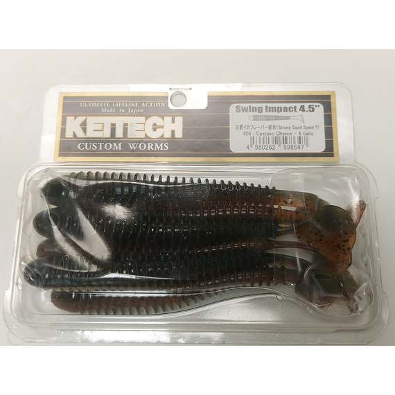Силикон Keitech Swing Impact 4.5" (6 шт/упак), цвет:406 castaic choice, Длина силикона: 4.5" (11.4 см), Расцветка силикона: 406 Castaic Choice, фото , изображение 5