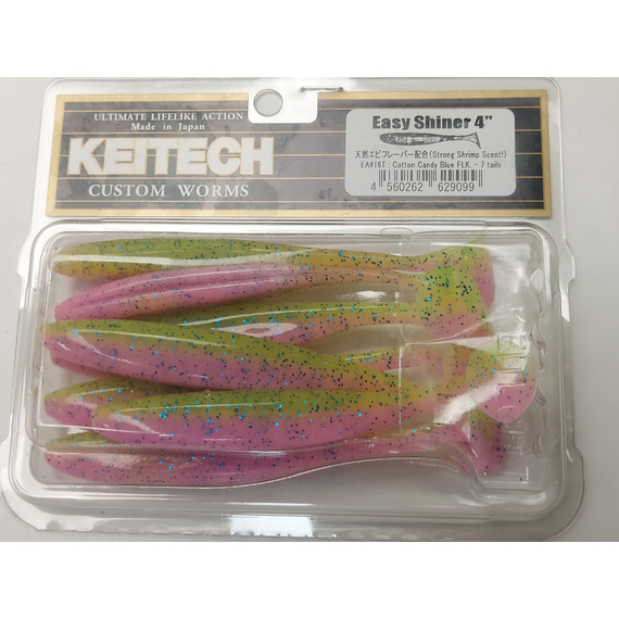 Силікон Keitech Easy Shiner 4" (7 шт/уп), колір:ea#16 cotton candy blue f, Довжина силікону: 4" (10.2 см), Колір силікону: ea#16 cotton candy blue f, фото , изображение 7