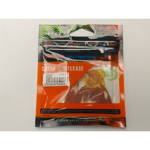 Силикон Select Freek 2.3" col.128 (8 шт/упак), Длина силикона: 2.3" (4.3 см), Расцветка силикона: 128, фото , изображение 10