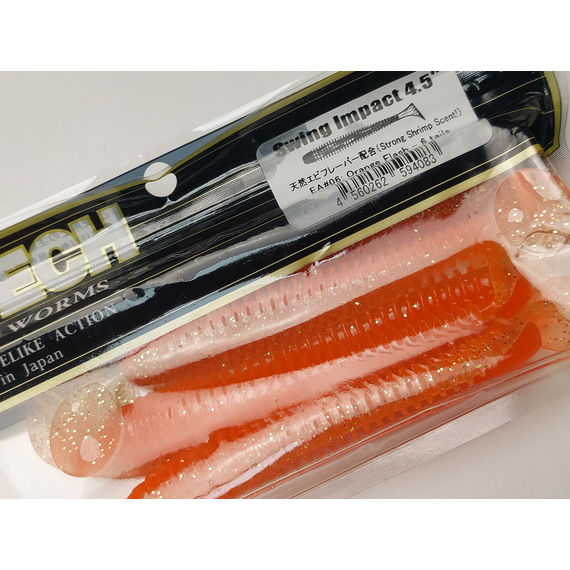 Силікон Keitech Swing Impact 4.5" (6 шт/упак), колір:ea#06 orange flash, Довжина силікону: 4.5" (11.4 см), Колір силікону: EA#06 Orange Flash, фото , изображение 9
