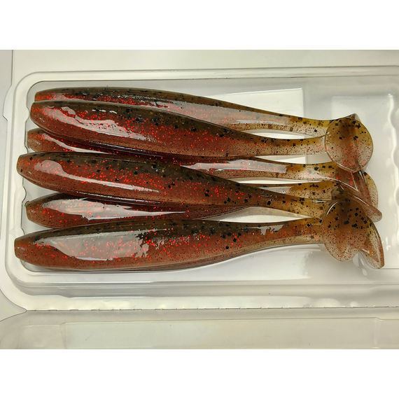 Силикон Keitech Easy Shiner 4" (7 шт/упак), цвет:404 red crawdad, Длина силикона: 4" (10.2 см), Расцветка силикона: 404 Red Crawdad, фото , изображение 9