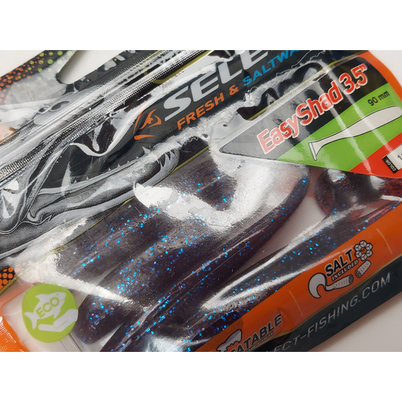 Силікон Select Easy Shad 3.5" #110 — їстівний віброхвіст для судака, щуки та великого окуня (5 шт/упак), Довжина силікону: 3.5" (8.89 см), Колір силікону: 110, фото , изображение 9