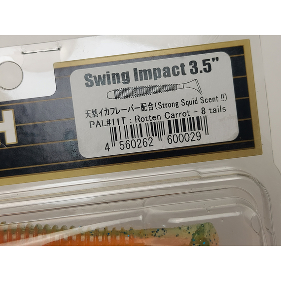 Силікон Keitech Swing Impact 3.5" (8 шт/упак), колір:pal#11 rotten carrot, Довжина силікону: 3.5" (8.9 см), Колір силікону: PAL#11 Rotten Carrot, фото , изображение 10