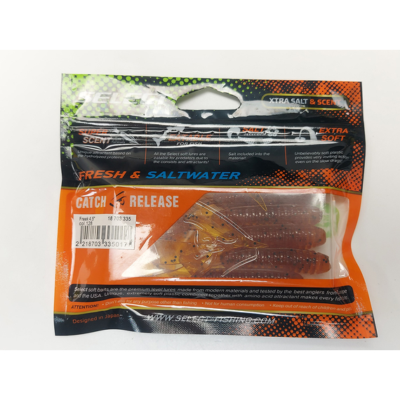 Силікон Select Freek 4.5" col.128 (5 шт/упак), Довжина силікону: 4.5" (11.43 см), Колір силікону: 128, фото , изображение 8