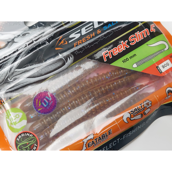 Силікон Select Freek Slim 4" col.900 (5 шт/пак), Довжина силікону: 4.0" (10.16 см), Колір силікону: 900, фото , изображение 9