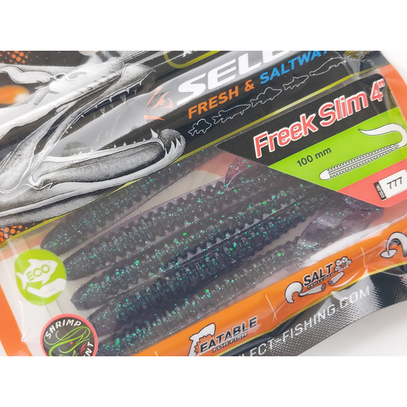 Силікон Select Freek Slim 4" col.777 (5 шт/пак), Довжина силікону: 4.0" (10.16 см), Колір силікону: 777, фото , изображение 9