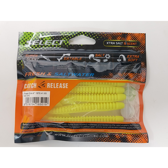 Силікон Select Freek Slim 4" col.045 (5 шт/пак), Довжина силікону: 4.0" (10.16 см), Колір силікону: 045, фото , изображение 8