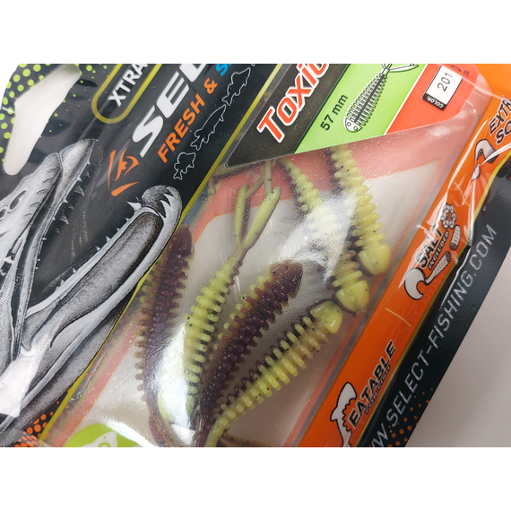 Силікон Select Toxic 2.3" col.201 (6 шт/упак), Довжина силікону: 2.3" (5.8 см), Колір силікону: 201, фото , изображение 8