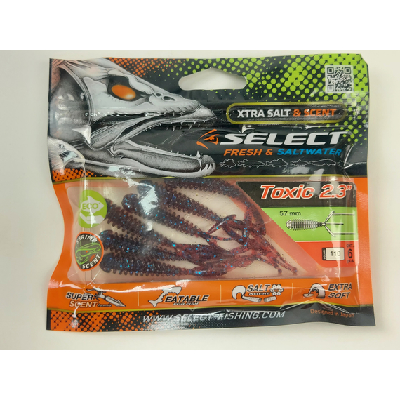 Силікон Select Toxic 2.3" col.110 (6 шт/упак), Довжина силікону: 2.3" (5.8 см), Колір силікону: 110, фото , изображение 6