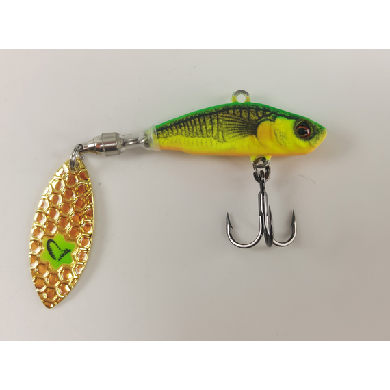 Тейл-спінер Savage Gear 3D Sticklebait Tailspin 65mm 9.0g Firetiger, фото , изображение 2