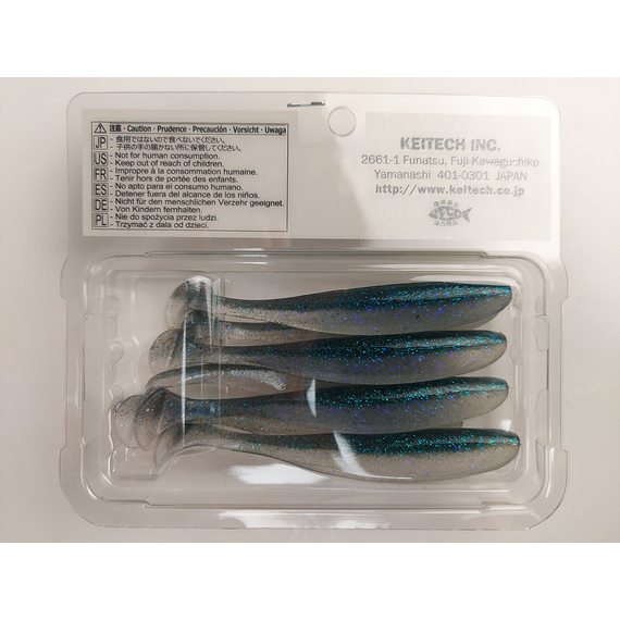 Силикон Keitech Easy Shiner 4" (7 шт/уп), цвет: ea#22 electric silver shi, Длина силикона: 4" (10.2 см), Расцветка силикона: EA#22 Electric Silver Shi, фото , изображение 7
