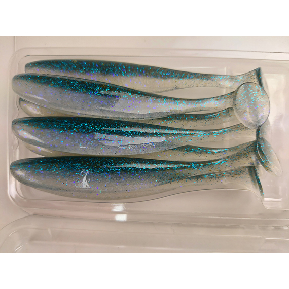 Силикон Keitech Easy Shiner 4" (7 шт/уп), цвет: ea#22 electric silver shi, Длина силикона: 4" (10.2 см), Расцветка силикона: EA#22 Electric Silver Shi, фото , изображение 5