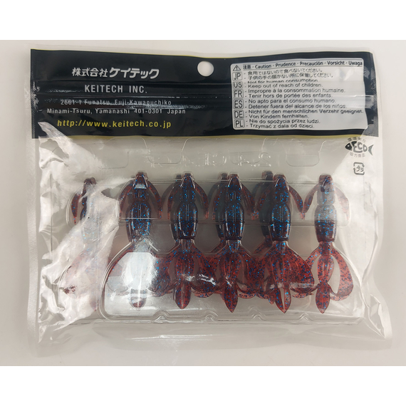 Силікон Keitech Crazy Flapper 2.4" (10 шт / уп), колір: ea#03 grape, Довжина силікону: 2.4" (6.1 см), Колір силікону: EA#03 Grape, фото , изображение 6