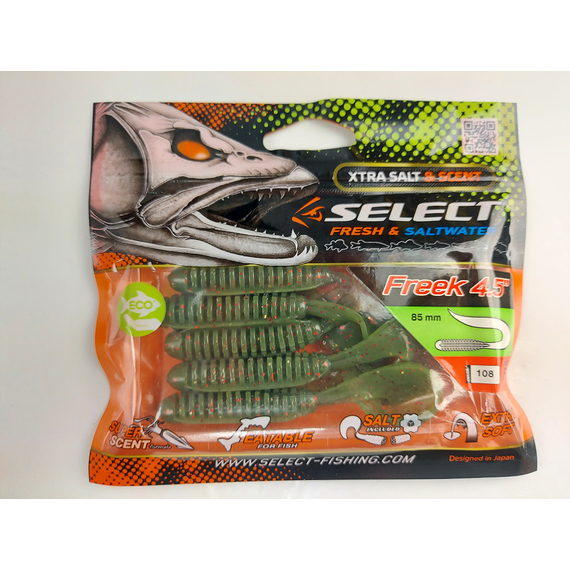 Силікон Select Freek 4.5" col.108 (5 шт/упак), Довжина силікону: 4.5" (11.43 см), Колір силікону: 108, фото , изображение 8