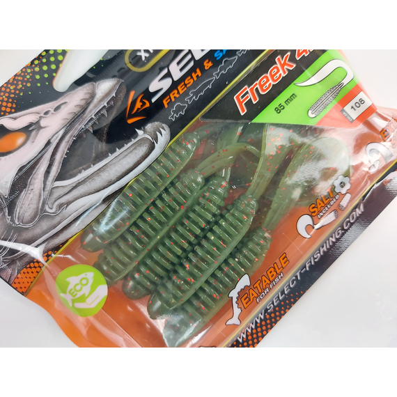 Силікон Select Freek 4.5" col.108 (5 шт/упак), Довжина силікону: 4.5" (11.43 см), Колір силікону: 108, фото , изображение 11