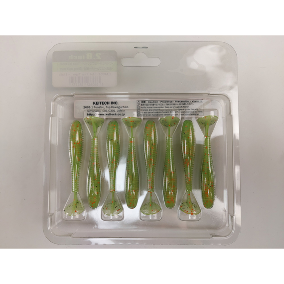 Силикон Keitech Swing Impact FAT 2.8" (8 шт/упак) цвет: ea#05 hot fire tiger, Длина силикона: 2.8" (7.1 см), Расцветка силикона: EA#05 Hot Fire Tiger, фото , изображение 8