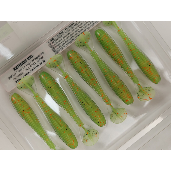 Силикон Keitech Swing Impact FAT 2.8" (8 шт/упак) цвет: ea#05 hot fire tiger, Длина силикона: 2.8" (7.1 см), Расцветка силикона: EA#05 Hot Fire Tiger, фото , изображение 12