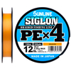 Шнур Sunline Siglon PE х4 150m (помаранч.) #0.8/0.153mm 12lb/6.0kg, Діаметр: #0.8/0.153mm, Розмотування: 150m, Колір: оранжевый, фото 