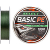 Шнур Select Basic PE 100m (темн-зел.) 0.06mm 6lb/3kg, Діаметр: 0.06mm, Розмотка: 100m, Колір: темно-зеленый, фото 