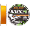 Шнур Select Basic PE 150m (оранж.) 0.06mm 6lb/3kg, Диаметр: 0.06mm, Размотка: 150m, Выберите цвет: оранжевый, фото 