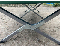 Військове ліжко до 140кг. Сталева посилена розкладачка (колір зелений), фото , изображение 3