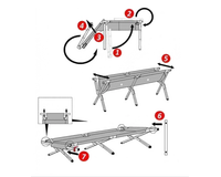 Військове ліжко до 140кг. Сталева посилена розкладачка (колір зелений), фото , изображение 5
