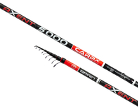 Болонське вудлище Brain Axent Carp X Bolo 5.00m 50-150g для бічного ківка (телескопічне, з кільцями) + чохол та захист на кільця, Довжина: 5m, фото 