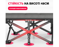 Розкладне ліжко з матрацом FR MILITARY LUX, до 150кг. Механізм: парасолька. Колір: сірий, Конструкція ліжка: Павук-LUX, фото , изображение 5