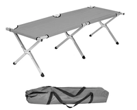 Розкладне армійське ліжко (розкладачка) до 140кг + Чохол (колір: сірий), Конструкція ліжка: НАТО (сіра), фото 