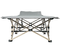 Міцна армійська розкладачка сталева. Розкладачка військова до 150 кг (колір сірий), Конструкція ліжка: Павук (сірий), фото , изображение 3