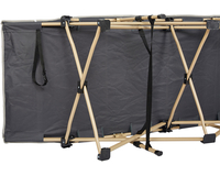 Міцна армійська розкладачка сталева. Розкладачка військова до 150 кг (колір сірий), Конструкція ліжка: Павук (сірий), фото , изображение 4