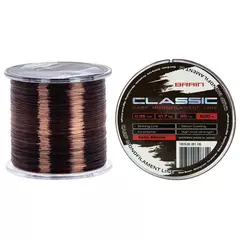 Жилка Brain Classic Carp Line 600m 0,35mm 10,7kg 25lb Dark brown, Діаметр: 0.35, Розмотування: 600, Колір: Dark brown, фото 