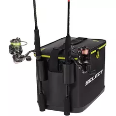 Сумка-бакан Select Folding Bakkan PRO 23L (36x24x27 см) з жорстким дном та тримачами вудлищ (Rod Holder), колір: чорний, Об'єм сумки: 23L PRO, Колір сумки: Чорний, фото 
