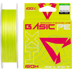 Шнур риболовний Select Basic PE 150m, 0.26mm, 45Lb/20.8kg, колір: салатовий, Діаметр: 0.26mm, Розмотування: 150m, Колір: салатовий, фото 