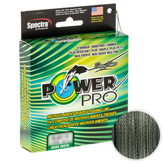 Шнур PowerPro Moss Green 135m d=0,06mm 3kg/6.5Lb, Діаметр: 0.06mm, Розмотка: 135m, Колір: темно-зеленый, фото 