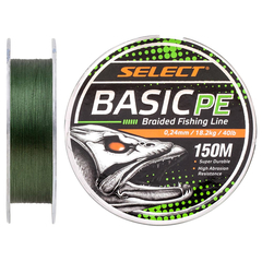 Шнур Select Basic PE 150m (темн-зел.) 0.24mm 40LB/18.2kg, Діаметр: 0.24mm, Розмотка: 150m, Колір: темно-зеленый, фото 