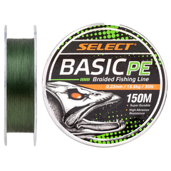 Шнур Select Basic PE 150m (темн-зел.) 0.22mm 30lb/13.6kg, Діаметр: 0.22mm, Розмотка: 150m, Колір: темно-зеленый, фото 