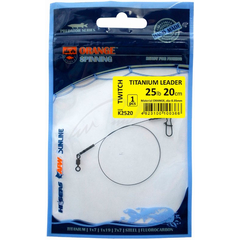 Повідок Ukrspin Orange Spinning титан с вертлюгом 30см 18кг(40lb)/0.4мм, фото 