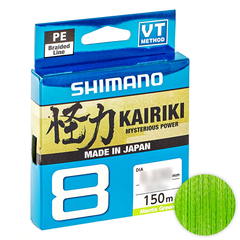 Шнур Shimano Kairiki 8 PE 150m 0.06mm 5.3kg салатовий (Japan), Діаметр: 0.06mm, Розмотування: 150m, Колір: салатовый, фото 