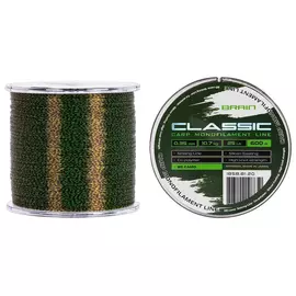 Жилка Brain Classic Carp Line 600m 0,35mm 10,7kg 25lb 3D camo, Диаметр: 0.35, Размотка: 600, Выберите цвет: 3D camo, фото 