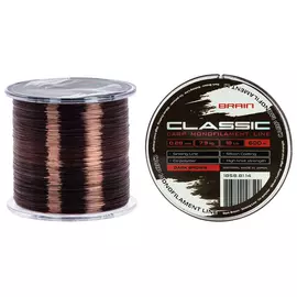 Леска Brain Classic Carp Line 600m 0,28mm 7,9kg 18lb Dark brown, Диаметр: 0.28, Размотка: 600, Выберите цвет: Dark brown, фото 