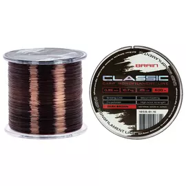 Жилка Brain Classic Carp Line 600m 0,35mm 10,7kg 25lb Dark brown, Діаметр: 0.35, Розмотування: 600, Колір: Dark brown, фото 